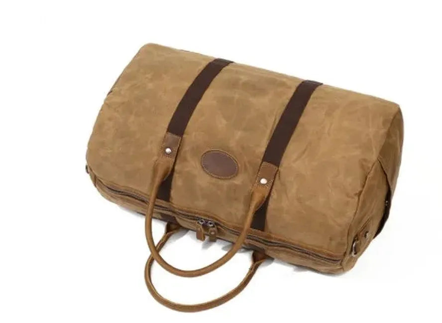 KTX-943379 Waxed Canvas Travel Duffle Bag for Weekend Getaways