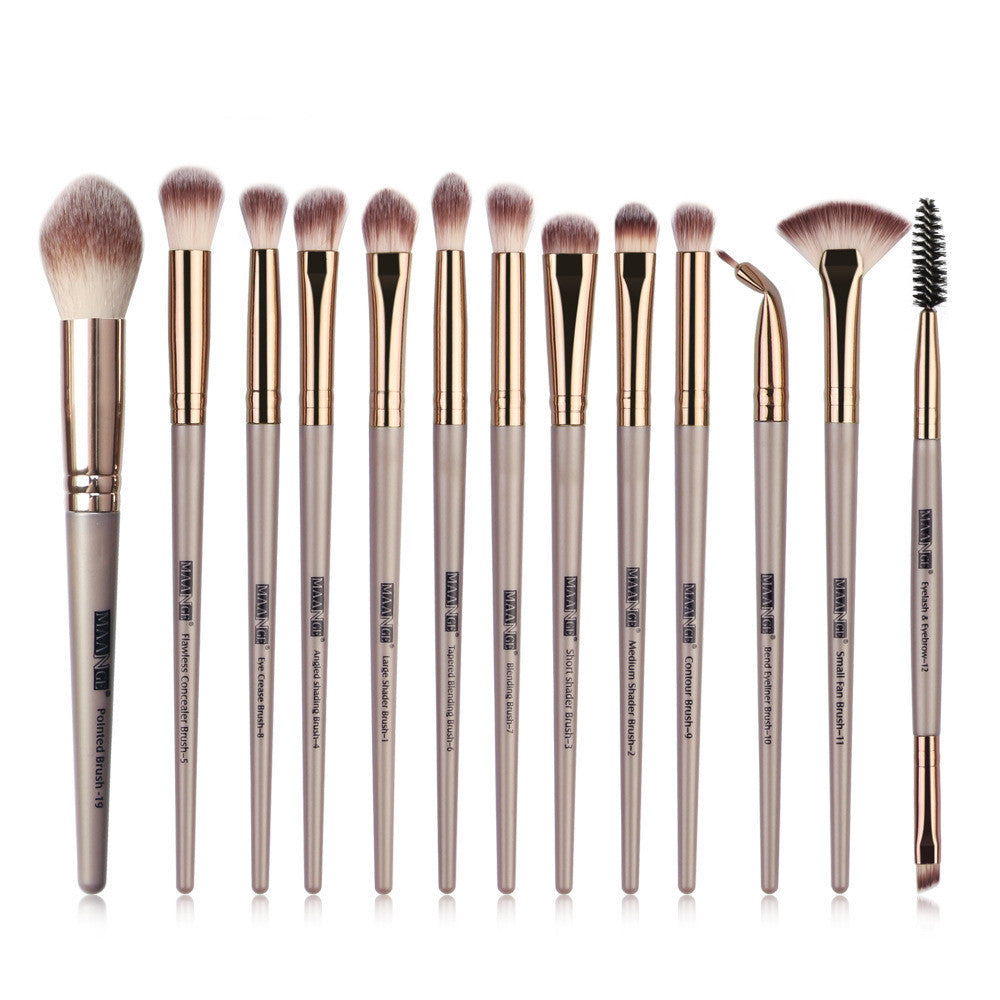 KTX-942227 13-Piece Eyeshadow Makeup Brush Set in Multiple Colors for Precision Application
