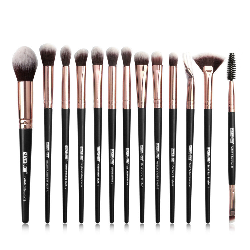 KTX-942227 13-Piece Eyeshadow Makeup Brush Set in Multiple Colors for Precision Application