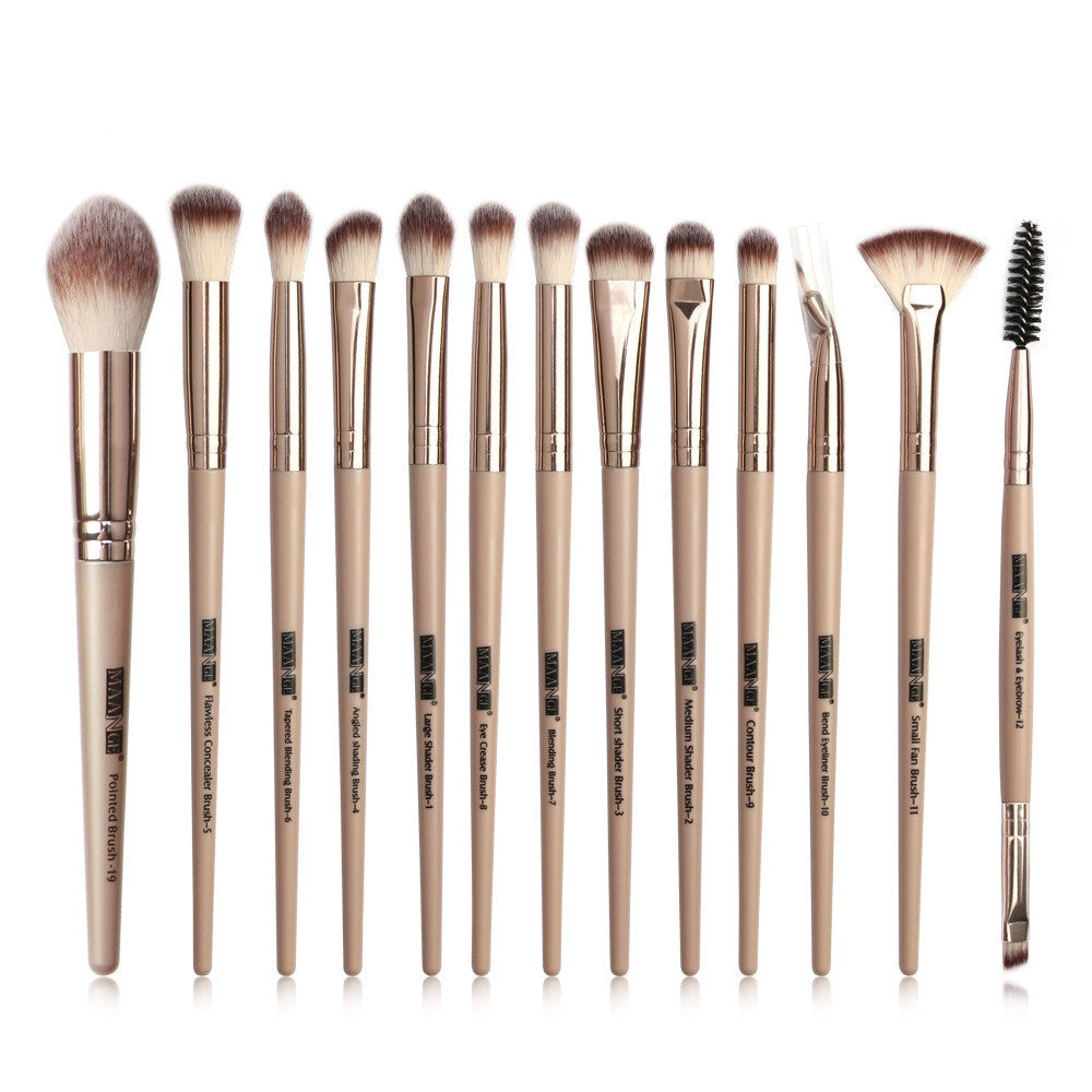 KTX-942227 13-Piece Eyeshadow Makeup Brush Set in Multiple Colors for Precision Application