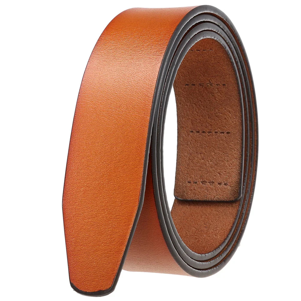 KTX-158739 Vintage Men's Leather Belt Strap, 3.5 cm Wide, No Ratchet Design, Style LY35-3308