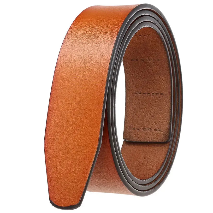 KTX-158739 Vintage Men's Leather Belt Strap, 3.5 cm Wide, No Ratchet Design, Style LY35-3308