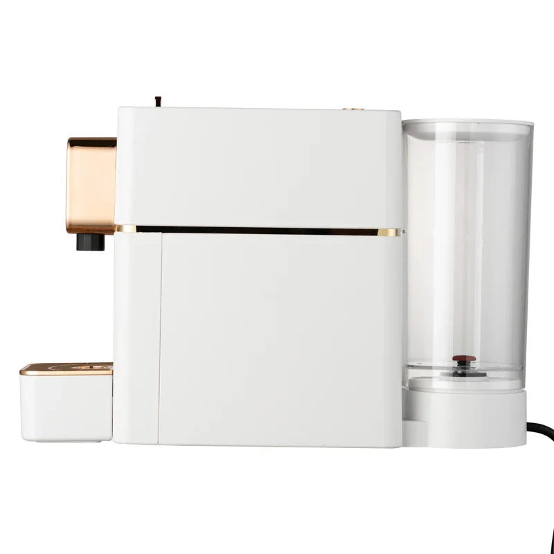 KTX-096531 Automatic 1400W Espresso Coffee Maker - Professional Capsule Machine in White for Home Use