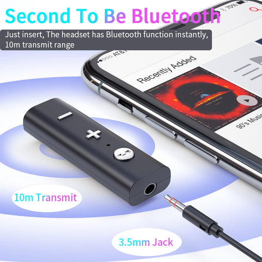 KTX-371283 Bluetooth 5.0 Audio Receiver with 3.5mm Jack for Wireless and Wired Connection