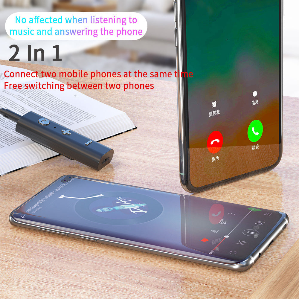 KTX-371283 Bluetooth 5.0 Audio Receiver with 3.5mm Jack for Wireless and Wired Connection