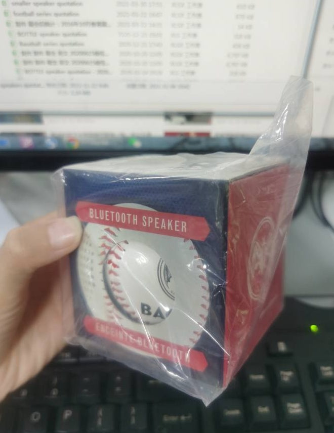 KTX-082771 Bluetooth Baseball Home Speaker - Compact 3W Output, 150-18000Hz Frequency, White/Orange/Green Colors