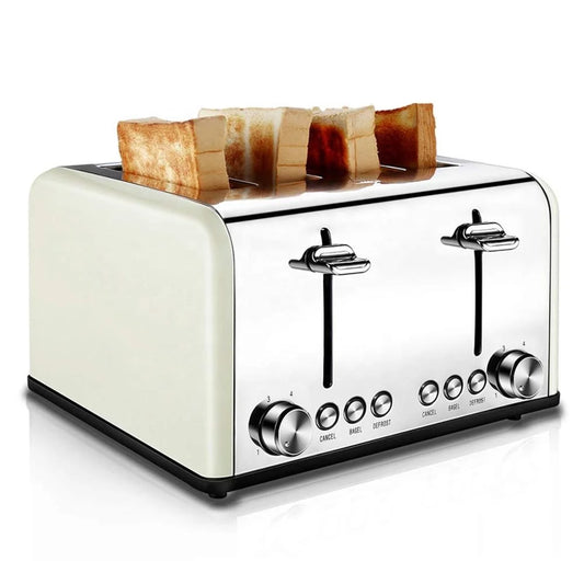 KTX-373651 Extra Wide Slot Stainless Steel 4 Slice Vertical Toaster with Compact Design
