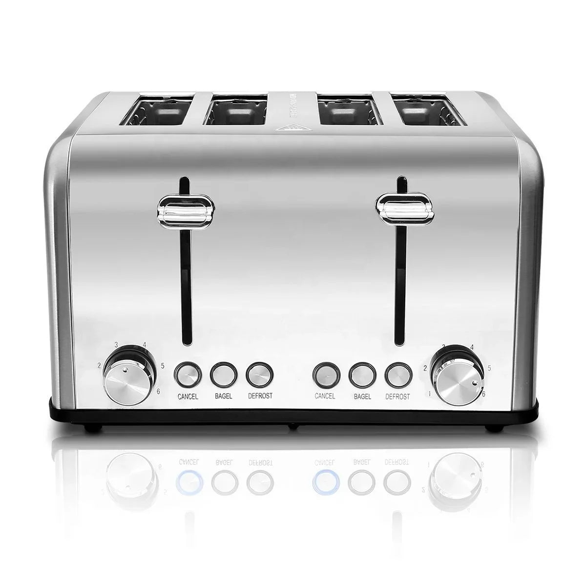 KTX-373651 Extra Wide Slot Stainless Steel 4 Slice Vertical Toaster with Compact Design