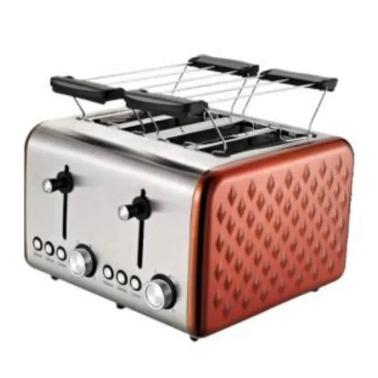 KTX-782675 Stainless Steel Electric Bread Toaster with Pop-up Function for Perfectly Toasted Sandwiches