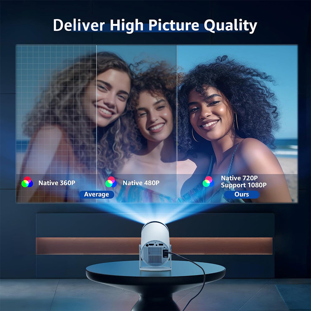 KTX-946451 Portable Mini 4K HD Projector with Bluetooth for Home Theater and Outdoor Use
