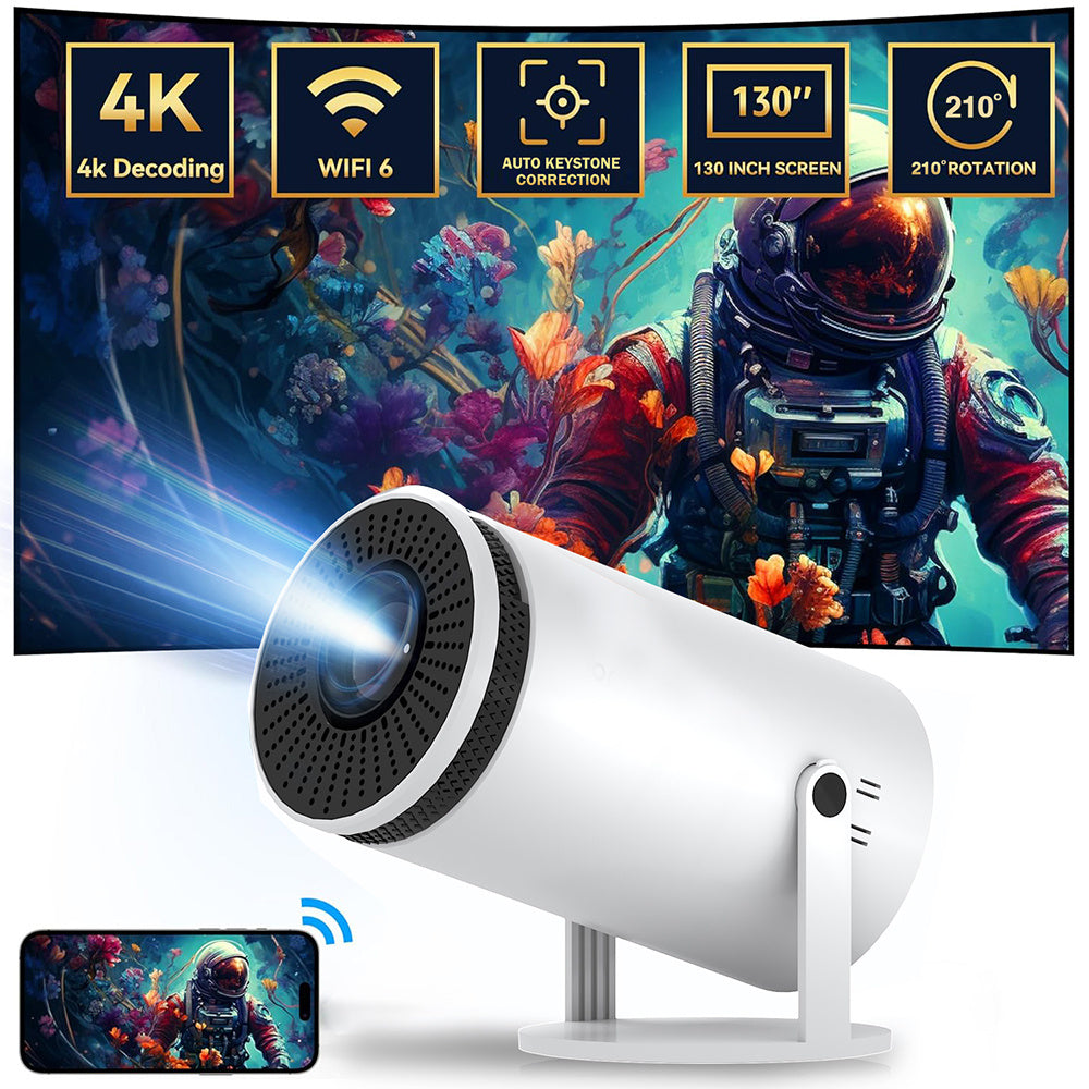 KTX-946451 Portable Mini 4K HD Projector with Bluetooth for Home Theater and Outdoor Use