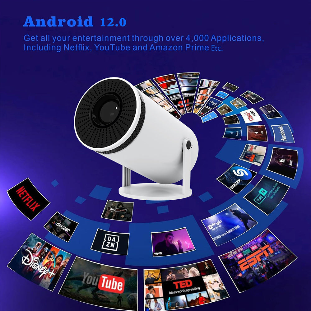 KTX-946451 Portable Mini 4K HD Projector with Bluetooth for Home Theater and Outdoor Use