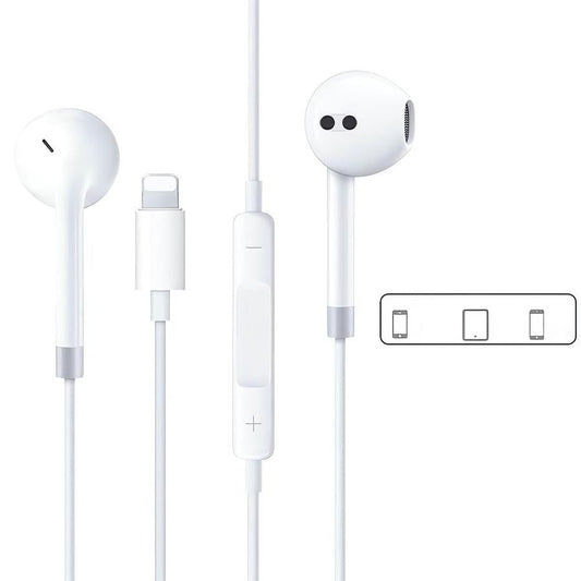 KTX-962899 Lightning In-Ear Headphones with Built-in Remote for iPhone Models Including 14, 13, 12, 11, 8 Plus, XS, 7, Wired Earbuds for Direct Listening