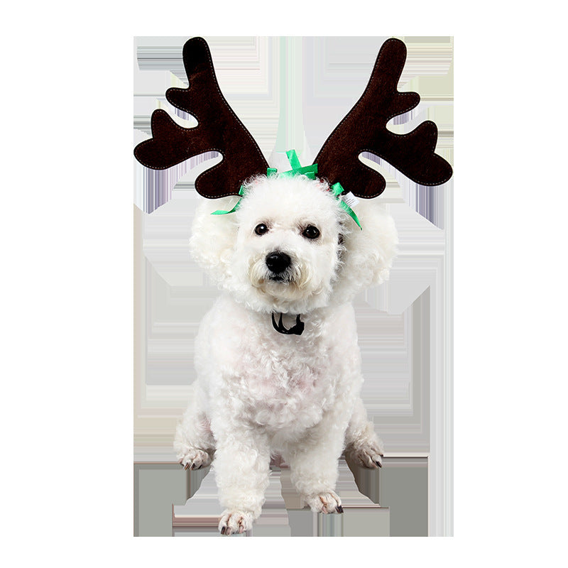 JMT-808906 Festive Short Plush Hat for Cats and Dogs with Silk Flower Decoration, Suitable for All Seasons and Genders