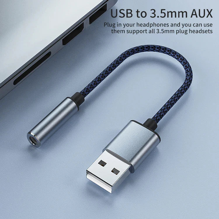 KTX-440339 USB to 3.5mm Aux Adapter with Microphone Support for PC, PS4, and PS5
