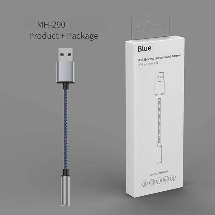 KTX-440339 USB to 3.5mm Aux Adapter with Microphone Support for PC, PS4, and PS5