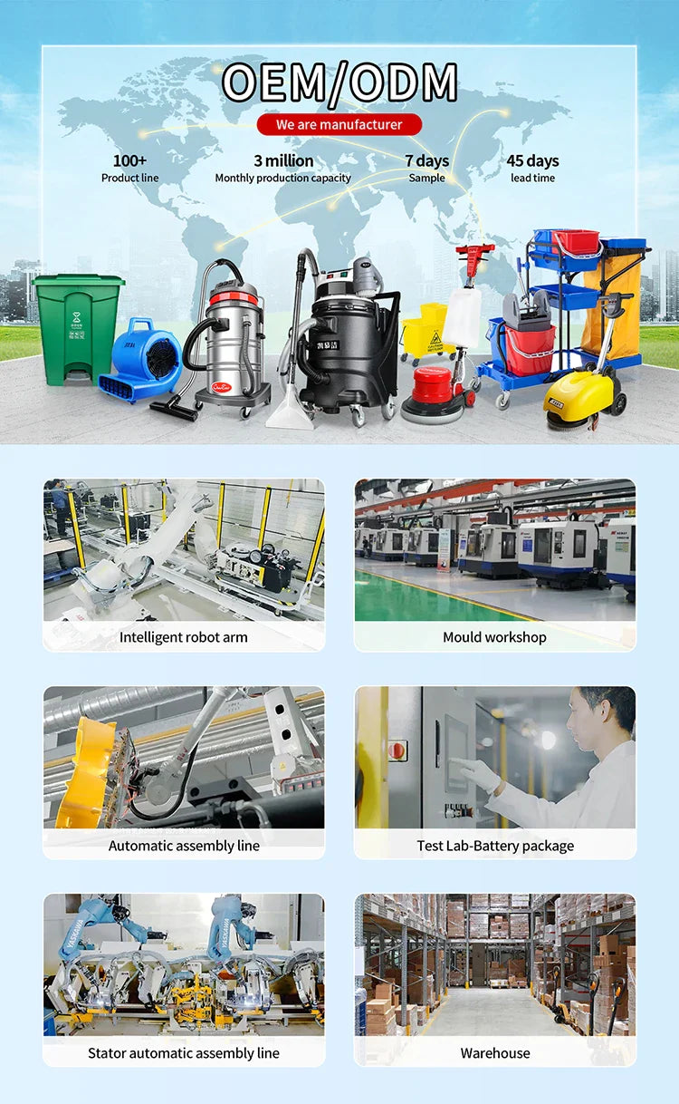 KTX-076115 Collapsible Floor Scrubber and Dryer with Washing and Scrubbing Functions