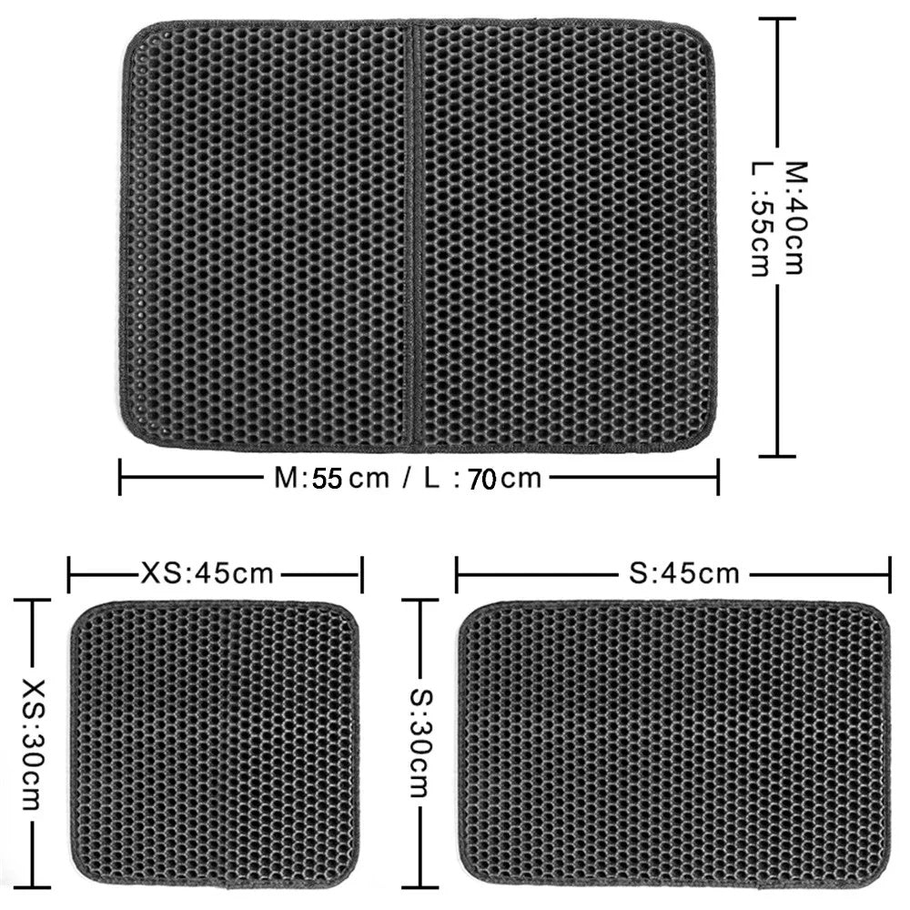 JMT-813002 Waterproof Double Layer Cat Litter Pad, Eco-Friendly EVA Cat Cleaning Mat for Easy Maintenance
