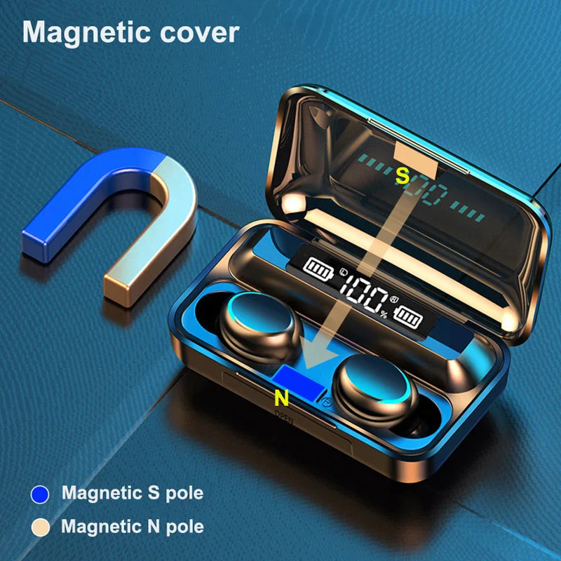 KTX-361555 F9 True Wireless Stereo Earbuds with Waterproof Design and LED Indicator - Sports In-ear Headphones