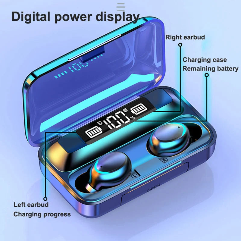 KTX-361555 F9 True Wireless Stereo Earbuds with Waterproof Design and LED Indicator - Sports In-ear Headphones