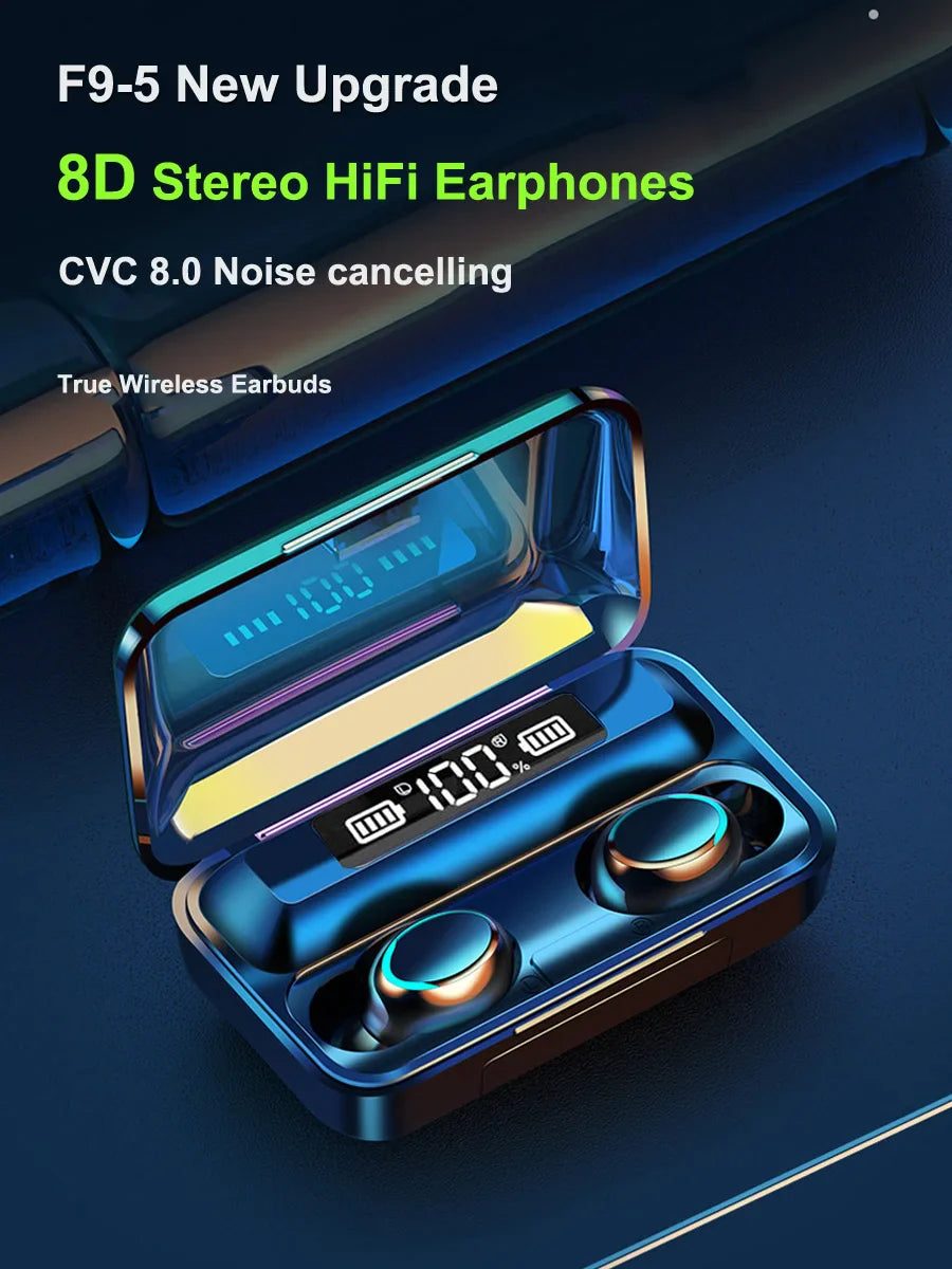 KTX-361555 F9 True Wireless Stereo Earbuds with Waterproof Design and LED Indicator - Sports In-ear Headphones