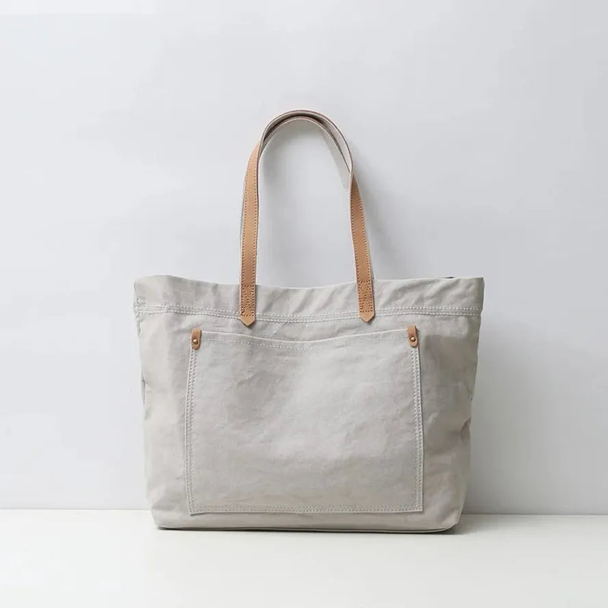 KTX-512787 Large Capacity Canvas Tote Bag for Women - Casual Shoulder Handbag