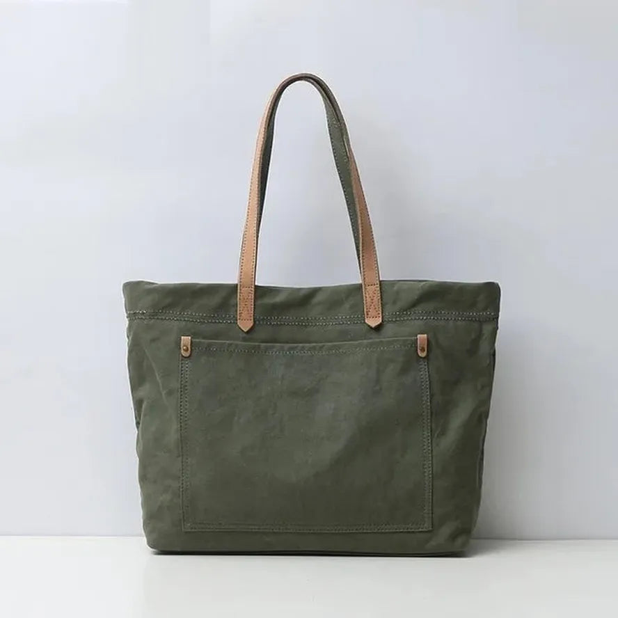 KTX-512787 Large Capacity Canvas Tote Bag for Women - Casual Shoulder Handbag