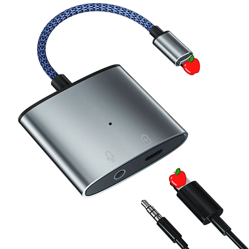 KTX-850515 8pin to 3.5mm Audio Aux Headphone and Charger Adapter, Compatible with Multiple Devices