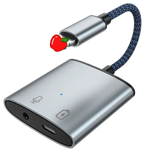 KTX-850515 8pin to 3.5mm Audio Aux Headphone and Charger Adapter, Compatible with Multiple Devices