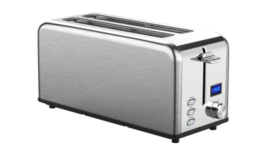 KTX-895635 Long Slot 4-Slice Electric Toaster with LED Digital Display for Sandwiches