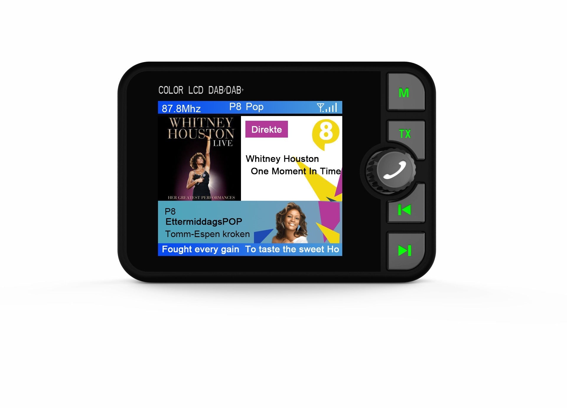 KTX-617619 Bluetooth DAB Digital Car Receiver with 2.4-Inch Color Screen and MP3 Functionality