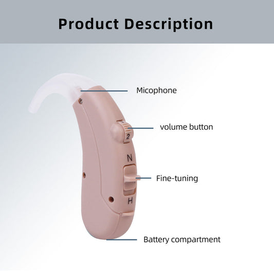 KTX-246163 Digital BTE Hearing Aid with Adjustable Tone and Noise Reduction for Elderly and Hearing Impaired