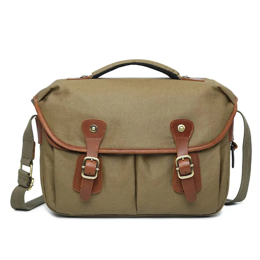 KTX-810963 Waterproof Large Capacity Oil Wax Canvas SLR Camera Messenger Bag