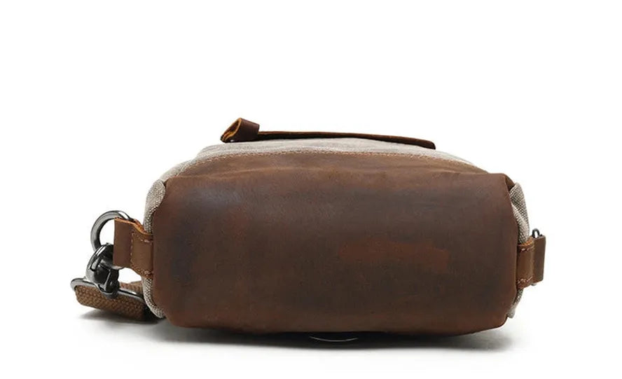 KTX-812115 Retro Men's Multifunctional Canvas Messenger Bag - Durable Waxed Cotton with Leather Accents, Waterproof Design, Large Capacity