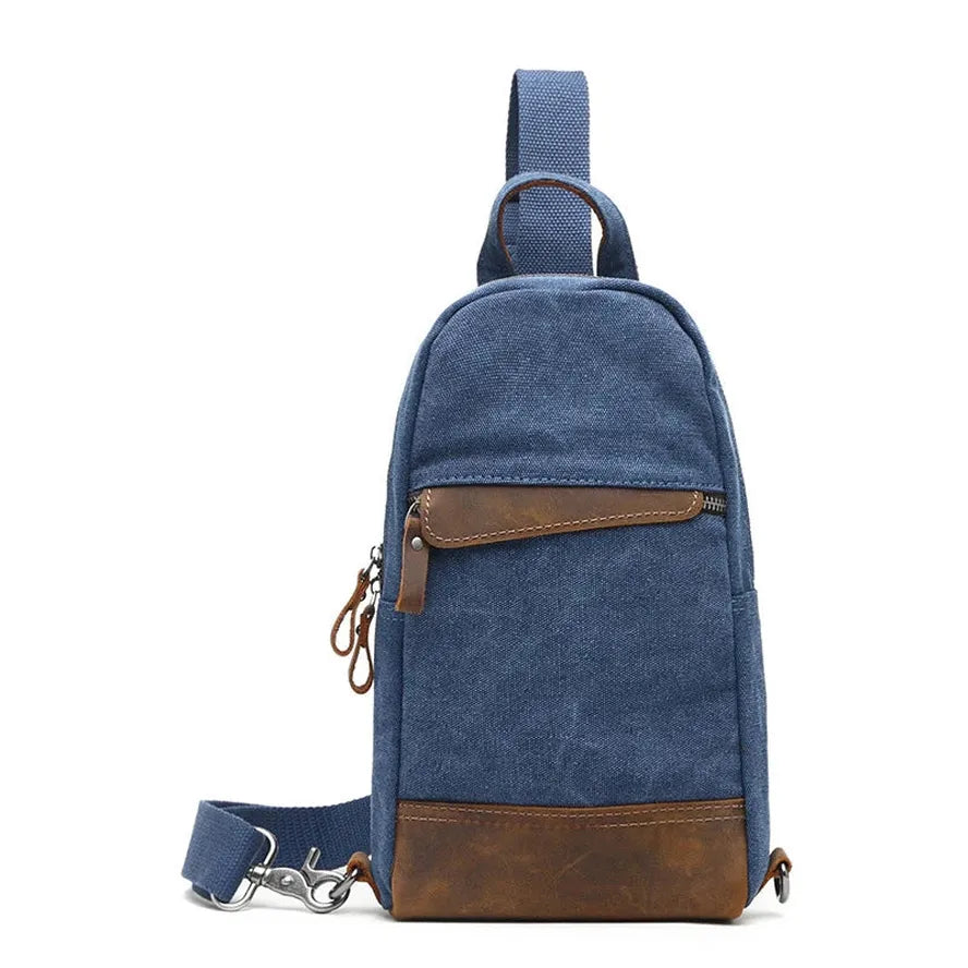 KTX-812115 Retro Men's Multifunctional Canvas Messenger Bag - Durable Waxed Cotton with Leather Accents, Waterproof Design, Large Capacity