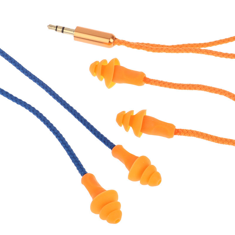 KTX-109779 Wired Soundproof Earbuds with Multiple Length Options in Blue and Yellow