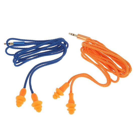 KTX-109779 Wired Soundproof Earbuds with Multiple Length Options in Blue and Yellow