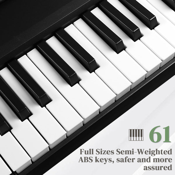 KTX-386515 61-Key Portable Folding Electronic Keyboard in Black