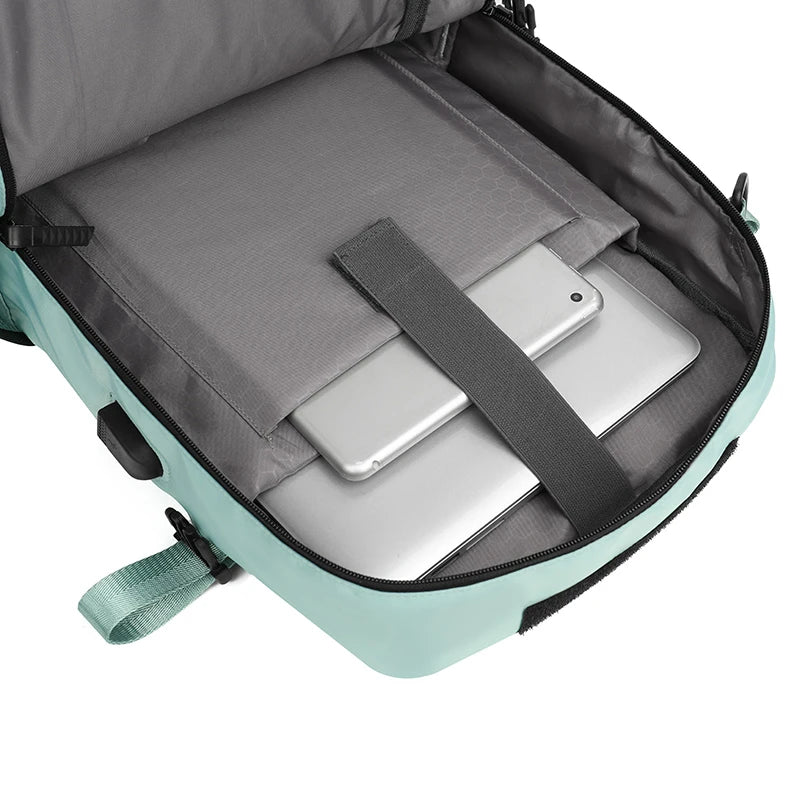 KTX-313043 Waterproof 17 Inch Nylon Laptop Backpack with Shoe Compartment and USB Port