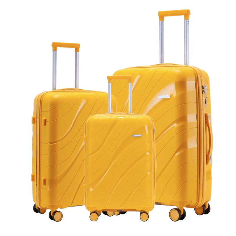 KTX-275987 Waterproof Lightweight 3-Piece Rolling Luggage Set in 20, 24, and 28 Inch Sizes