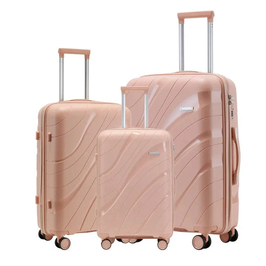 KTX-275987 Waterproof Lightweight 3-Piece Rolling Luggage Set in 20, 24, and 28 Inch Sizes