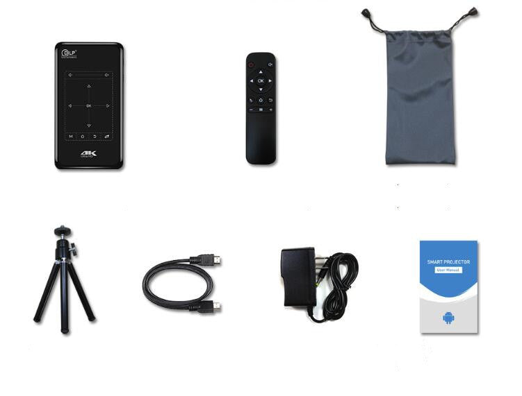 KTX-897875 Mini Projector with 4K Output, DLP Lens, Android 6.0, Bluetooth 4.1, and Dual-Band WiFi