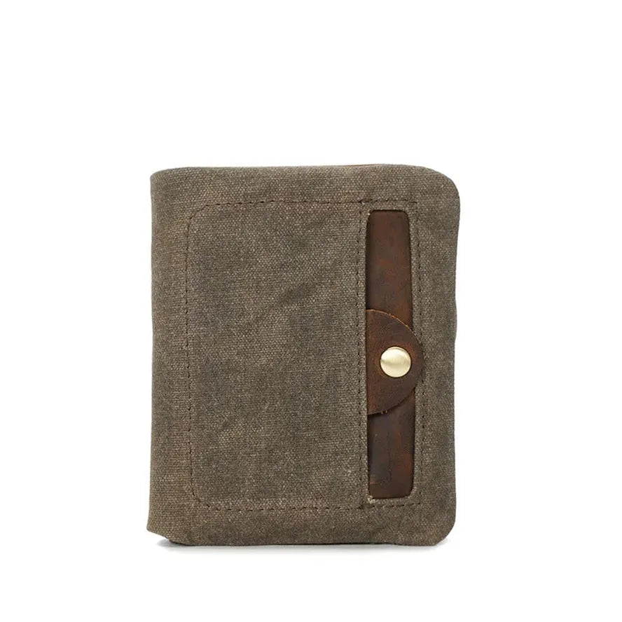 KTX-038227 Handmade Waterproof Canvas Wallet for Men - Retro Clutch Purse