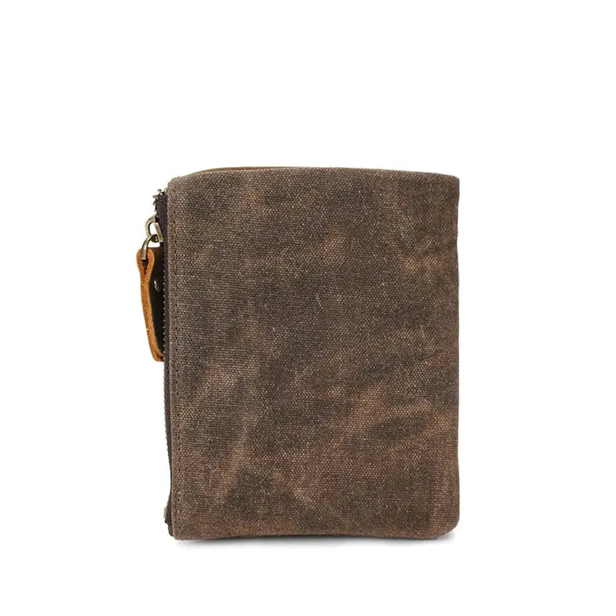 KTX-038227 Handmade Waterproof Canvas Wallet for Men - Retro Clutch Purse