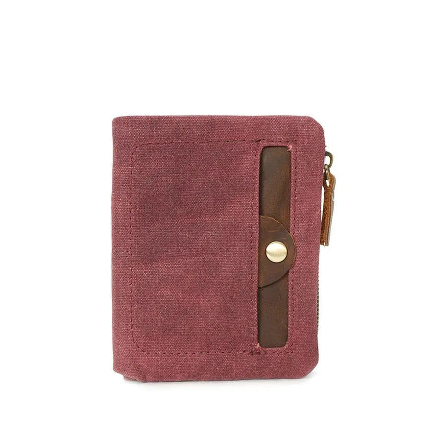 KTX-038227 Handmade Waterproof Canvas Wallet for Men - Retro Clutch Purse