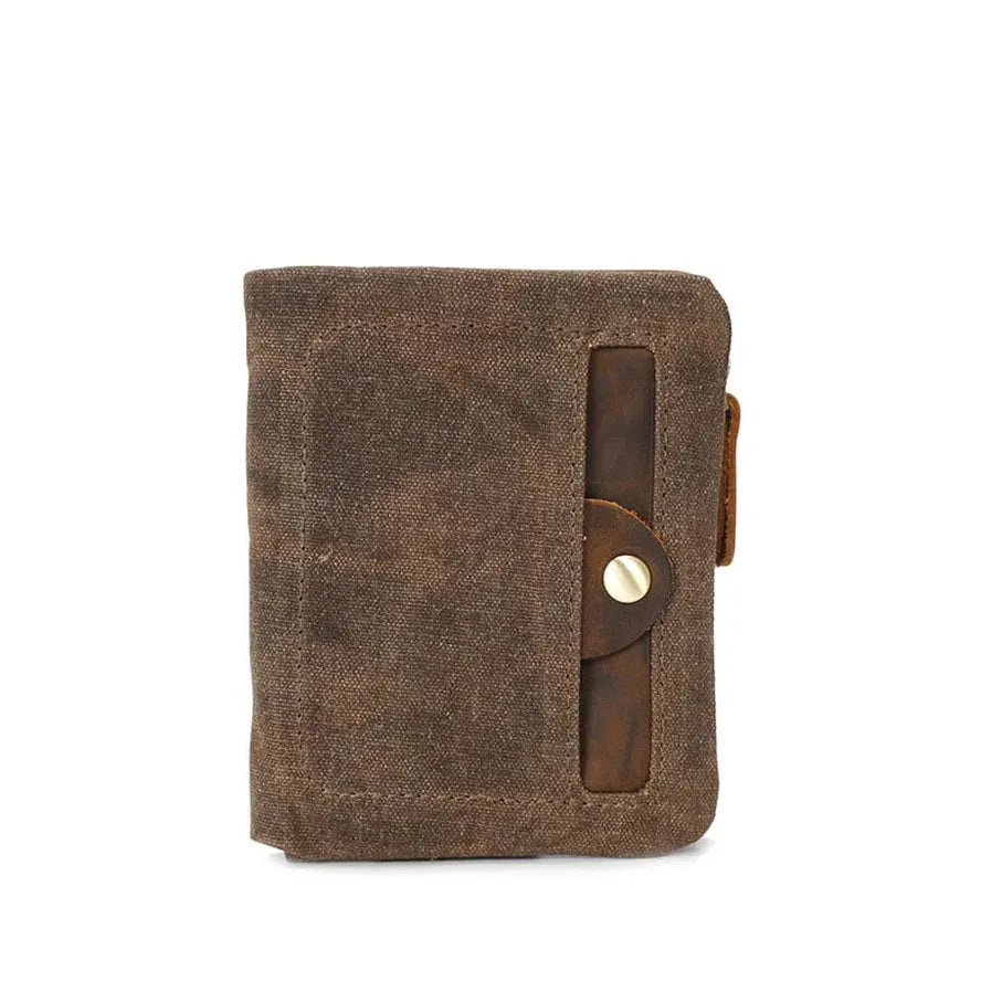 KTX-038227 Handmade Waterproof Canvas Wallet for Men - Retro Clutch Purse