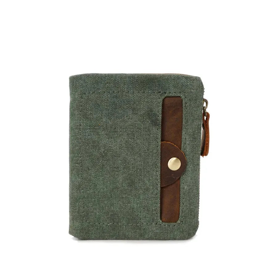 KTX-038227 Handmade Waterproof Canvas Wallet for Men - Retro Clutch Purse