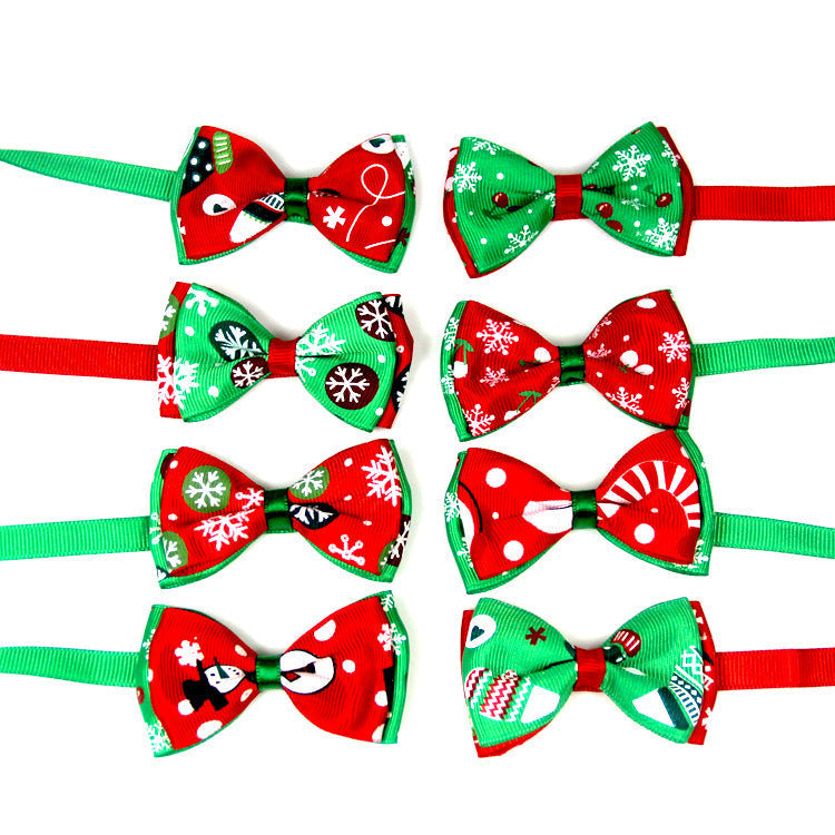 JMT-841674 Cute Christmas Pet Bow Ties for Dogs and Cats, Adjustable Neck Collar Accessory, 8 Colors Available