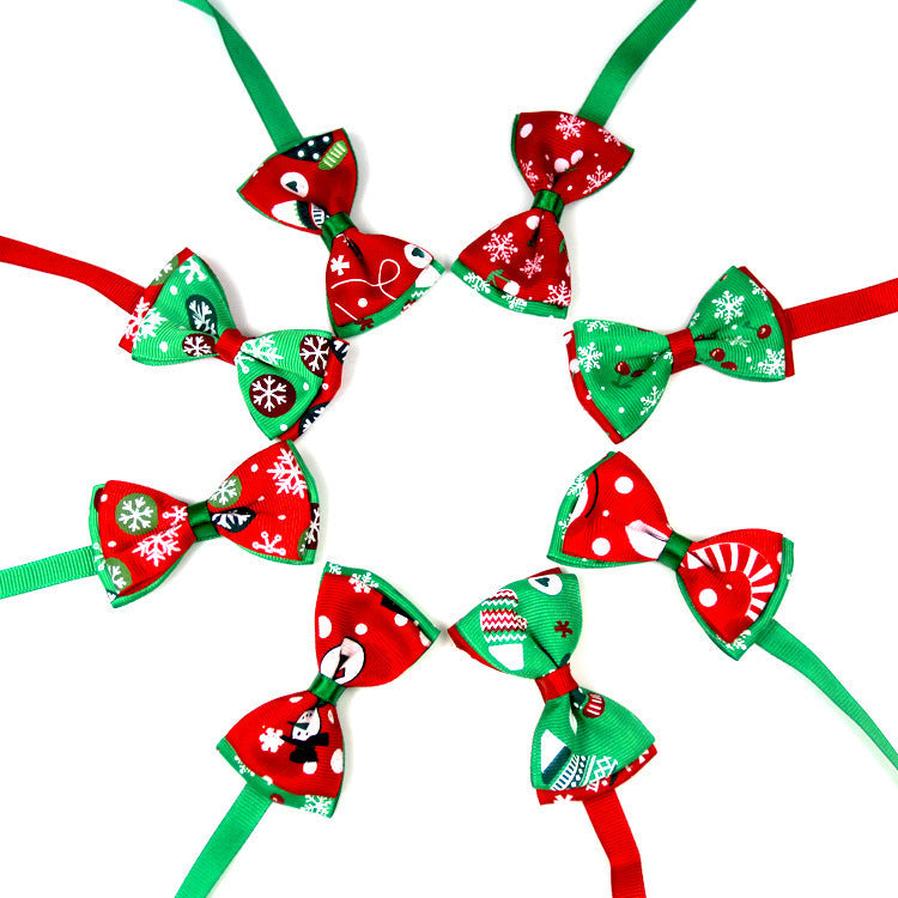 JMT-841674 Cute Christmas Pet Bow Ties for Dogs and Cats, Adjustable Neck Collar Accessory, 8 Colors Available