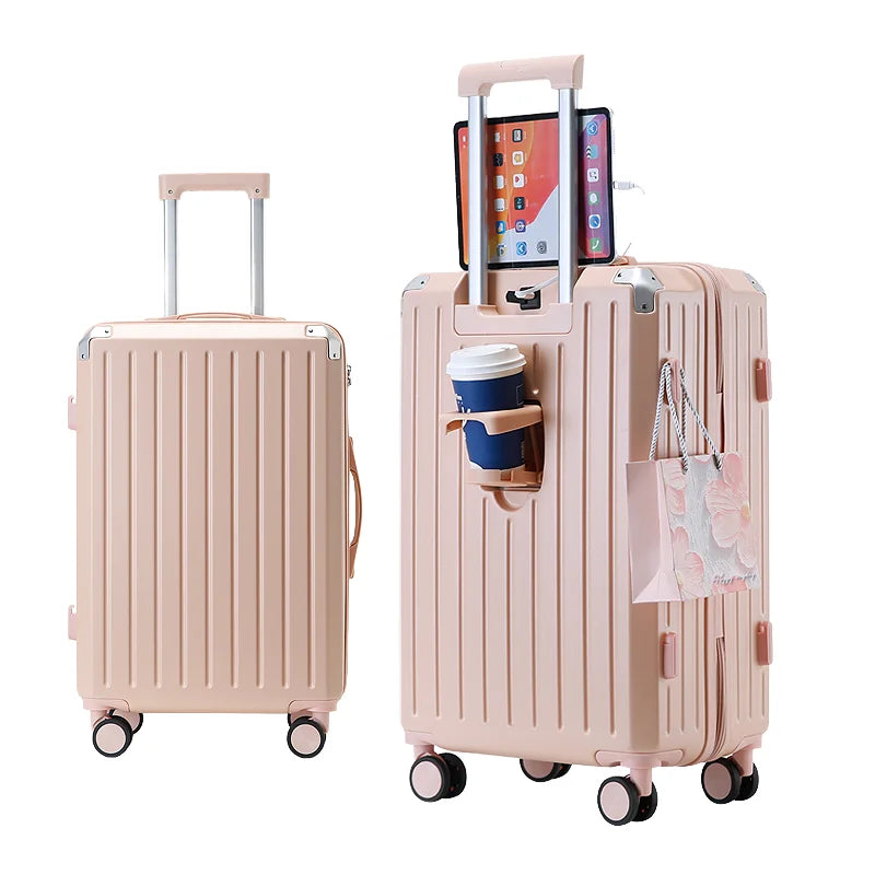 KTX-309907 3-Piece Aluminium Mini Luggage Set with USB Makeup Bags and Iron Storage Case for Daily Travel